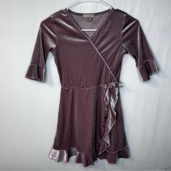 Love Cameron Girl’s Charming Velvet Kids Dress in Deep Pink Velvet Size 10-12 - Picture 1 of 11